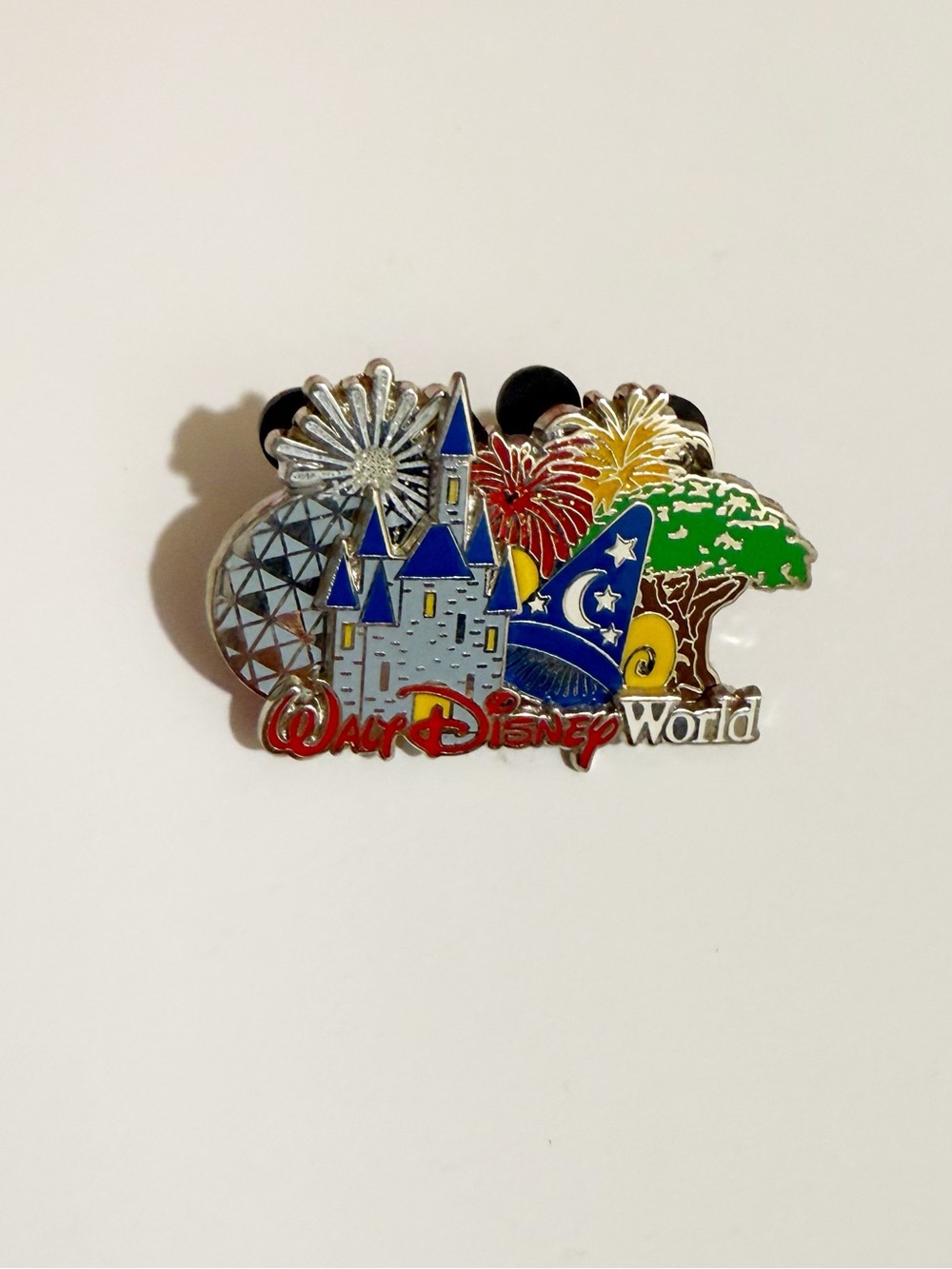 Disney Blue Green Red Gold Enamel Wall Hook Pin - Walt Disney World Motif
